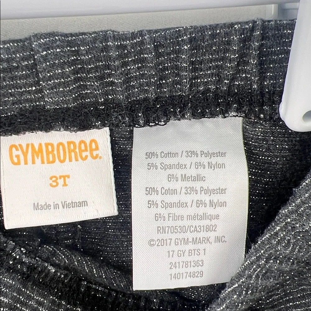 Gymboree - Girl’s Leggings - 3T - Dark Gray with Silver Striping